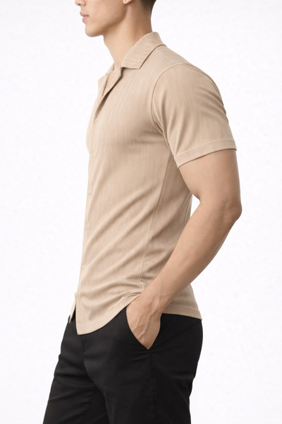 Simyon Styles Erkek Pamuklu Yazlık Nefes Alan Hava Boşluklu Yumuşak Kısa Koll...