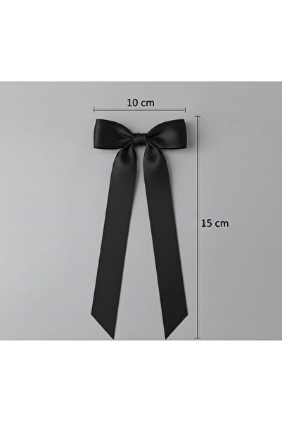 edalle 10 Adet Siyah Saten Fiyonk Kurdele 20mm Saten Kurdele