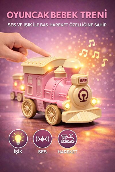 cayenna Oyuncak Ses ve Işıklı Bas bırak ve Sürtmeli Tren