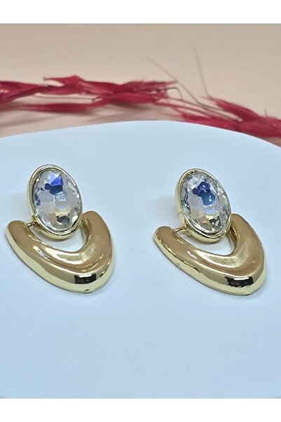 Veyla Style Gold Color Triangle Model Gold Earrings