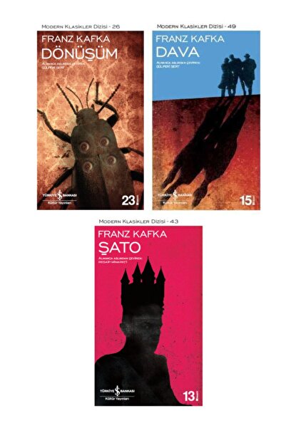 TÜRKİYE İŞ BANKASI KÜLTÜR YAYINLARI Franz Kafka 3 Kitap Set / Dönüşüm + Dava ...