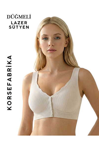 KORSEFABRİKA Laser Front BUTTONED Invisible Non-wired Свалящ се подплатен без...