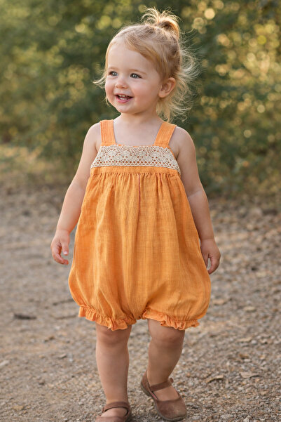 UrazTasarım YAZLIK NATURAL %100 PAMUK MÜSLİN KIZ BEBEK/ÇOCUK TULUM , YAZLIK M...