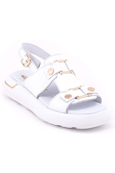 Venüs Tauri Genuine Leather Comfort Orthopedic Women's Sandals White