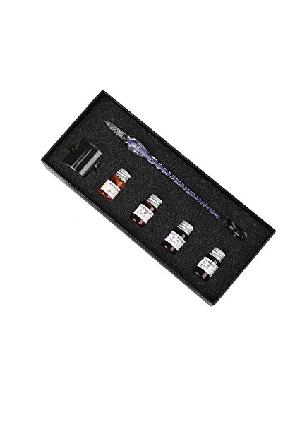 valkyrie مجموعة أقلام حبر زجاجية مصنوعة يدويًا للخط مع 4 أحبار