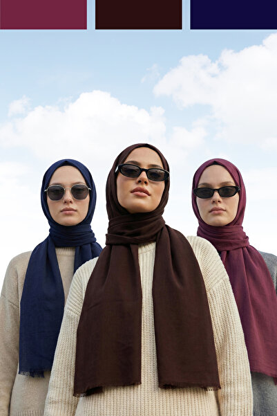 Kamer Scarf Pure Line Series Cotton Comfort Shawl 3-Pack