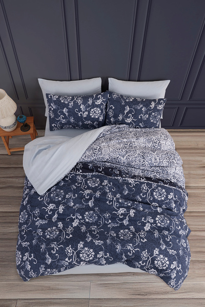 Madame Cotton Fitted Sheet Duvet Cover Set Double