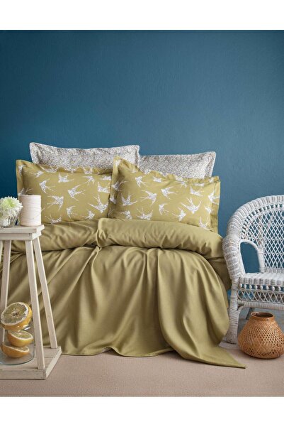 Apricitas HOME طقم بيكيه من الخيزران مفردًا باللون الزيتوني الحر - طقم بيكيه