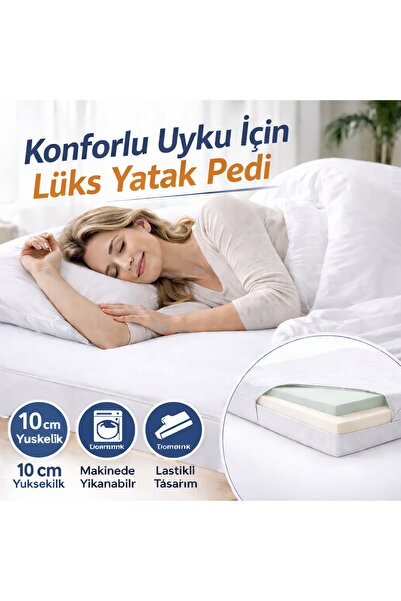 OVİSCO 10 Santim Visco Yer Yatağı ve Yatak Pedi Yıkanabilir Kılıflı Ortopedik