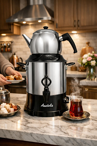 Armağan Anatolia Semaver - 5.75 Liters - Gizli Resistant - 430 Quality Stainl...