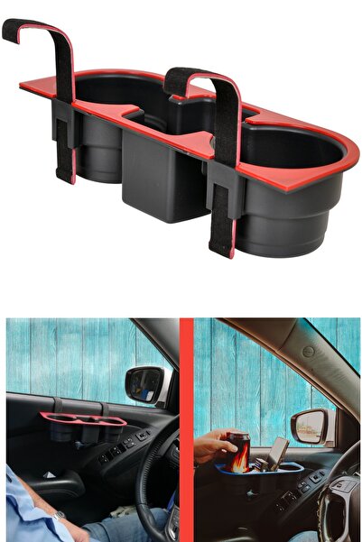 Genel Markalar Araç Içi Bardaklık Organizer Araba Bardak Tutucu Kırmızı Renk ...