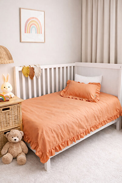 Piamom Plain Solid Color / Ruffled 100% Cotton Baby / Children's Duvet Cover ...