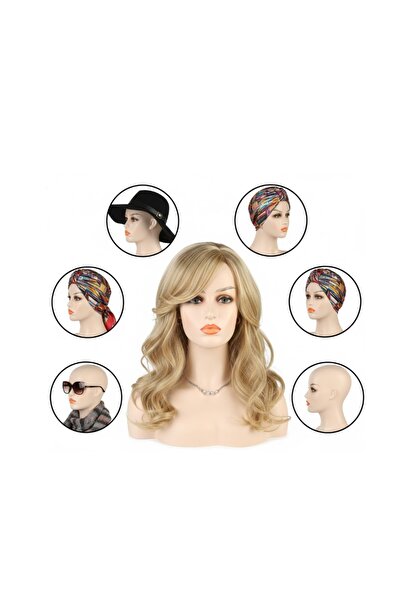 Mina Peruk Omuzlu Peruk Kafa Mankeni - Beyaz Tenli