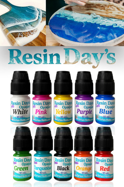Sirius Hobi Resin Day's Opak Ve Transparan Epoksi Renkli Pigment Boya – 10x10...