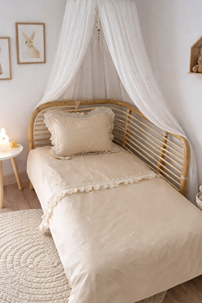 Piamom طقم غطاء لحاف للأطفال/الرضع مقاس 100x150 بلون سادة - 100% قطن