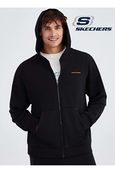 SKECHERS Hanorac cu glugă cu fermoar M Essential S232439-001 Hanorac pentru b...