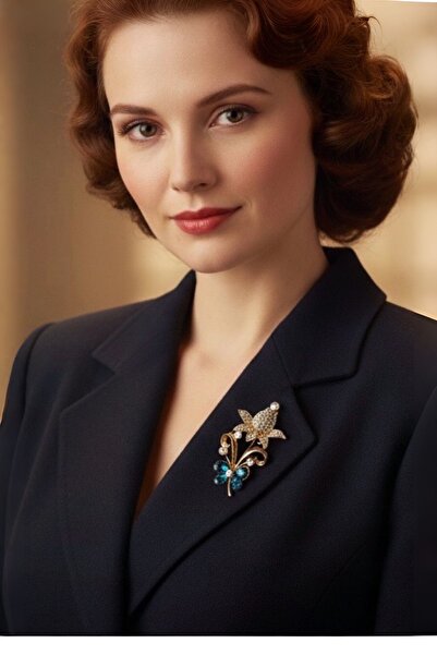 model aksesuar Lale Taş Işemeli Broş