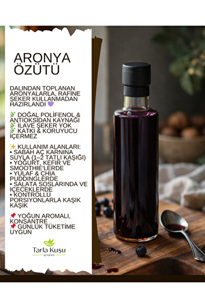 TARLA KUŞU ARONYA ÖZÜTÜ 250 ML