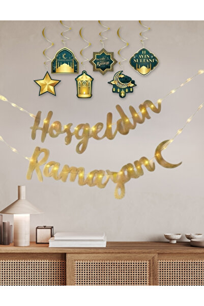Azebu Led Işıklı Hoşgeldin Ramazan Yazısı Ramazan Bayramı Tavan Süsü 11 Ayın ...