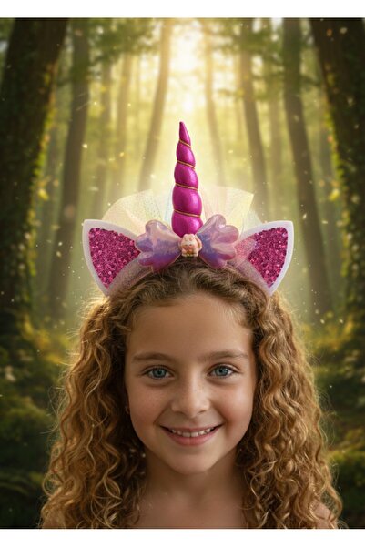 in steilla Renkli Boynuzlu Kulaklı Unicorn Taç Tokası..