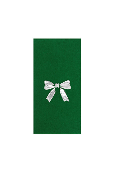 Story مناديل ورقية خضراء اللون مقاس 33×33 سم مع نمط شريط فضي مزخرف، عبوة من 1...