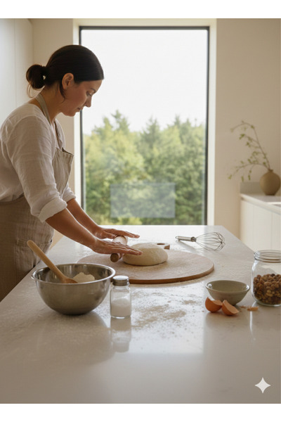 selinaksesuar 80 cm Wooden Baking Board, Bread and Dough Rolling Board, 80 X 70 cm