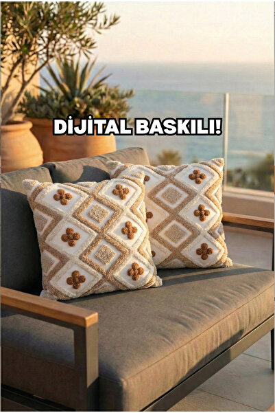 Ahsen Dekoratif Tomurcuk Temalı Punch Görünümlü Dijital Baskılı Dekoratif 2'l...