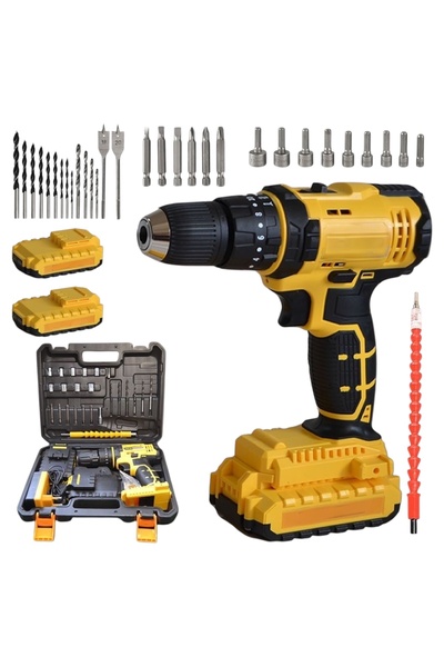 BN5 Power-7 BN/5 24V 5Ah HD Darbeli Çift Akülü Şarjlı Matkap 26 Parça Setli