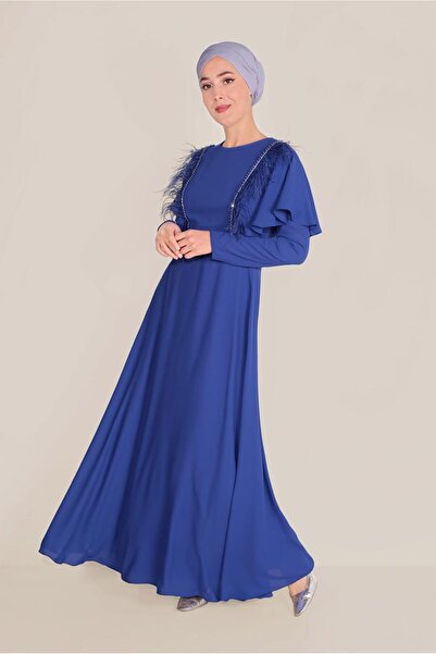 Alvina Chiffon Dress with Fluffy and Feather 40567