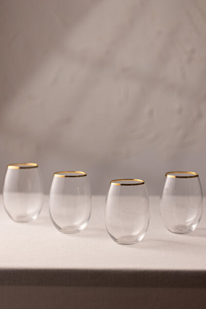 Rakle Astoria Gold Set of 4 Soft Drink Glasses 570 Cc