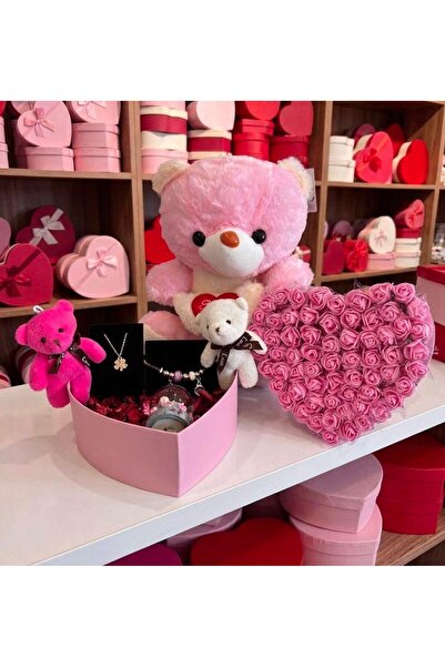 elovya arkadaşa hediye Büyük peluş 2 adet küçükpeluş p andora bileklik kolye ...