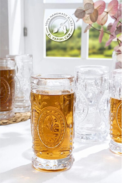 Glamis Selen Concept Fleur De Lis Model El Yapımı Cam Bardak 4'lü Set