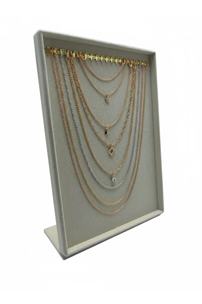 MeGass Dekor Yerli Üretim Süet Kumaş Tırnaklı Krem Renk 34/24 Cm Ayaklı Tesbi...