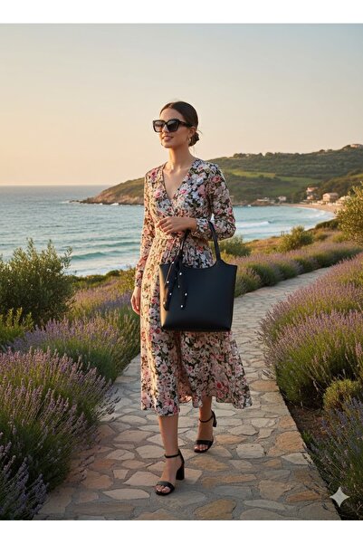 YMZBAG ΜΑΥΡΗ Γυναικεία τσάντα χειρός και ώμου με καμπύλη σχήματος με φερμουάρ...