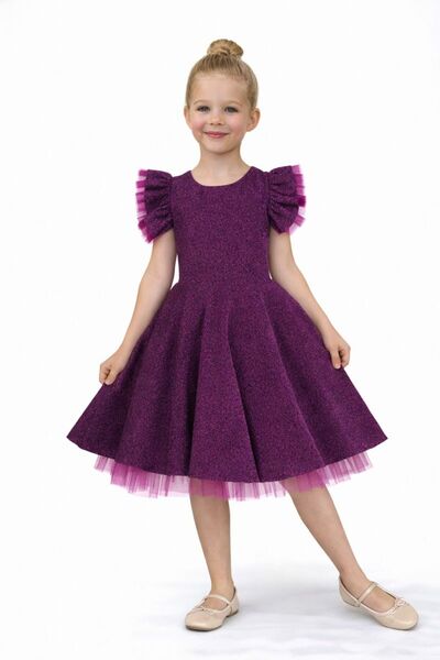 RAPAPA Girl's Special Day Glitter Chantilly Girl's Evening Dress Purple