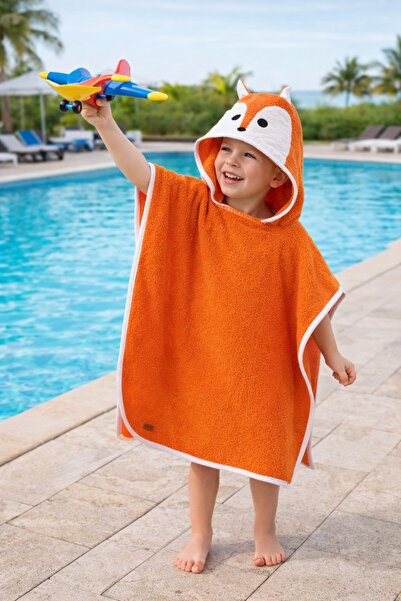 ELY PARKER رداء حمام للأطفال بونشو بغطاء للرأس (3-8 سنوات) سطح داخلي وخارجي 1...