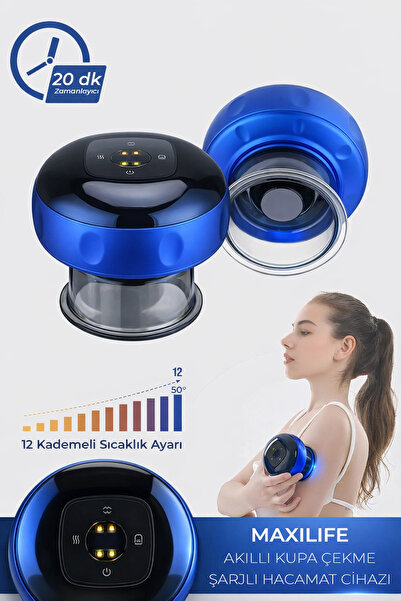 Maxi Life HACAMAT VAKUM MAKİNESİ Smart Cupper Şarjlı Kupa Çekme Işık Tedavili...