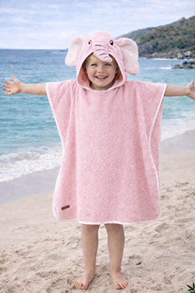 ELY PARKER Poncho Children's Bathrobe Beach Towel Hooded (Ages 3-8) Inner-Out...