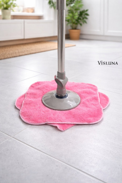 VİSLUNA (2 ADET) Standart Ölçü Yuvarlak Döner Başlıklı Yedek Mop Temizlik Bezi