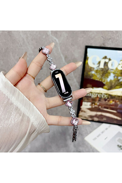 Alstrap Xiaomi Mi Band 10/9/8 Compatible Stone Clover Pattern Metal Cord