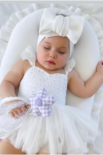 pamuklu Fiyonk Full Esnek Terletmeyen Kaymayan Kız Bebek & Çocuk Bandana ( 0-...