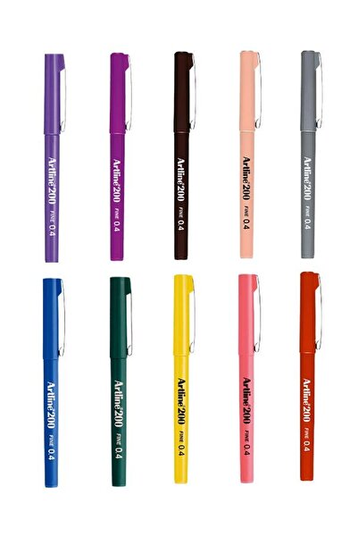 artline 200 Fine 0.4mm Fine Tip Writing and Drawing Pens Set of 10 2
