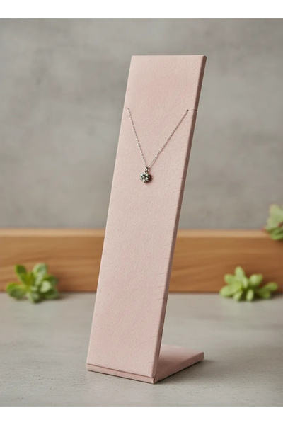 MeGass Dekor حامل عرض مجوهرات من قماش سويدي موديل موسكو باللون الوردي مقاس 40...