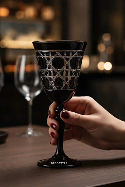 DECOSTYLE كأس زجاجي ملون مقطوع يدويًا من غلوريا سعة 270 سم مكعب - كأس زجاجي ف...