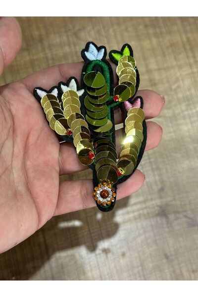 Gönülden Tasarım Accesoriu de cusut cu flori de cactus cu paiete și pietre 10...