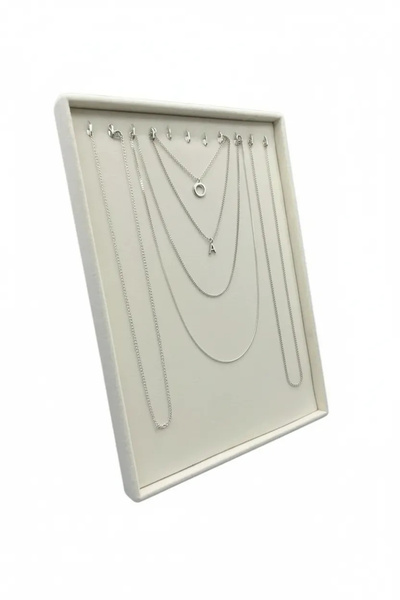 MeGass Dekor Yerli Üretim Süet Kumaş Krem Renk 34/24 Cm Ayaklı Kolye Sergilem...