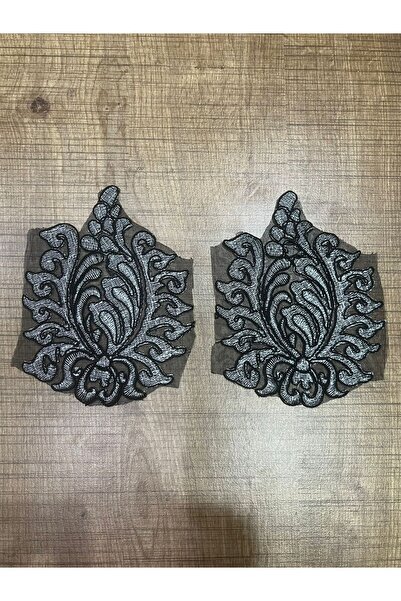 Gönülden Tasarım 2 Adet Nakış İşleme Güpür Arma Dikiş Aplike 13x10 Cm