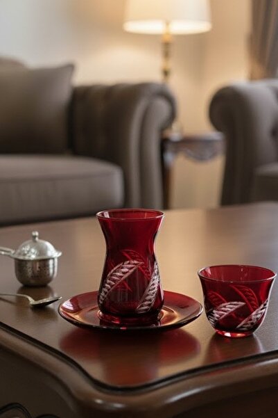 DECOSTYLE طقم شاي ملون مكون من 18 قطعة |   كوب زجاجي عصري وأنيق – مجموعة تقدي...