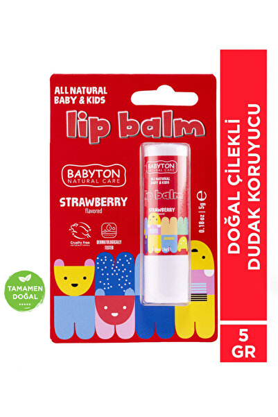 BABYTON Doğal Çilekli Dudak Koruyucu Nemlendirici 5 gr