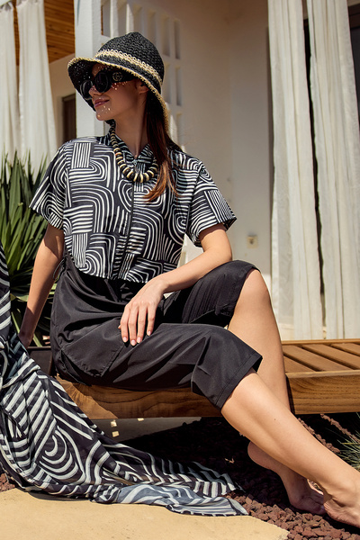 Remsa Mayo ملابس سباحة باراشوت بأكمام قصيرة وشبه مغطاة بغطاء أمامي Nurel R2604